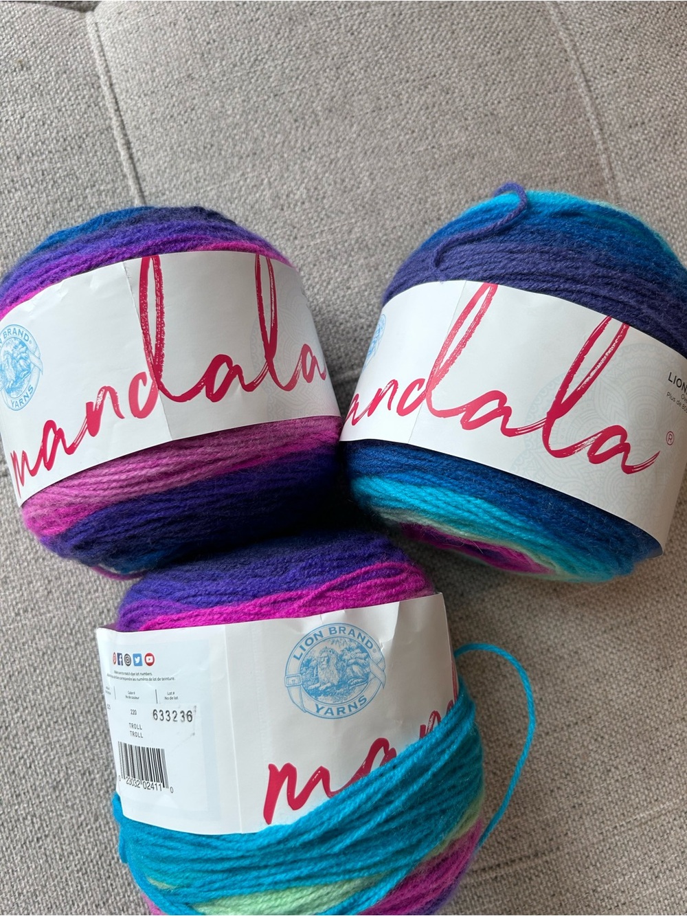 Lion Brand Mandala yarn in Troll - 3 balls